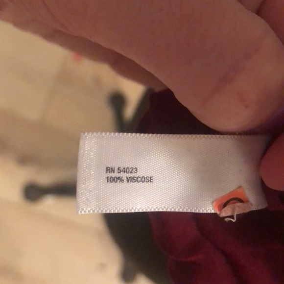 Maroon Deep V-Neck Ruffle Blouse - Picture 8 of 8